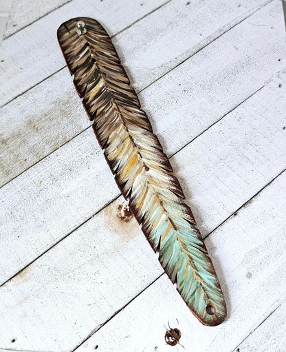 Ombre Feather Leather Cuff Bracelet
