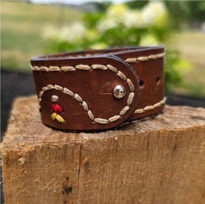 Be Here Now Leather Cuff Bracelet
