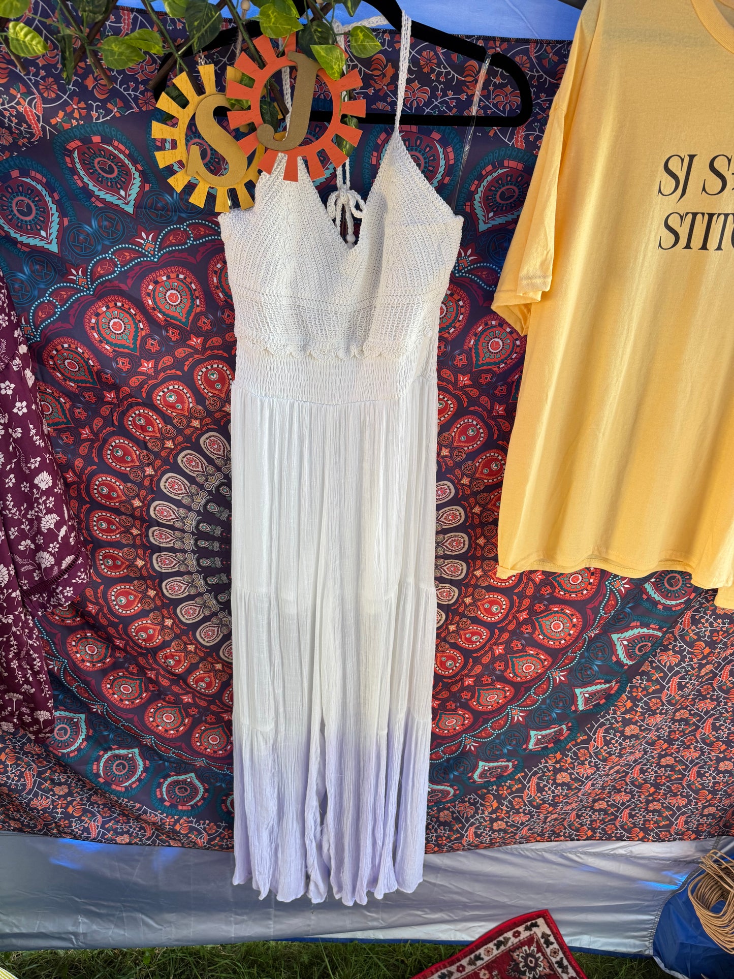 Halter Neck Crochet Wide Leg Jumpsuit (multiple colors)