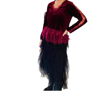Elegant Velvet Lace Trim Blouse-Multiple Colors