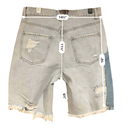 Easel Distressed Long Jean Shorts - Small