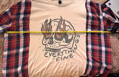 Everything's Fine Upcycled Flannel Tee — SJ Original