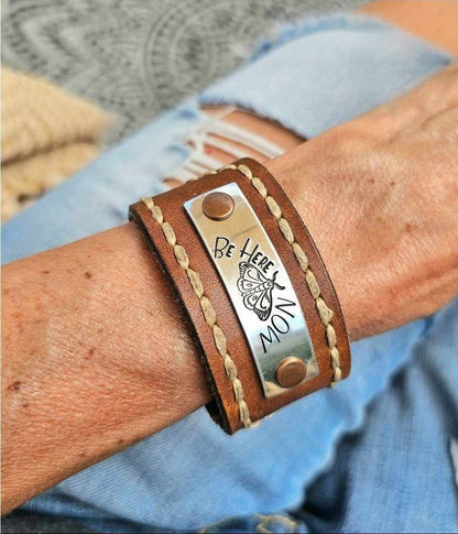 Be Here Now Leather Cuff Bracelet