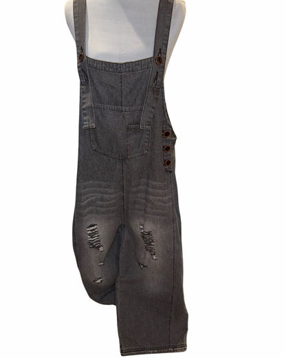 Multiple Colors Easel Cropped Oversized Overalls
