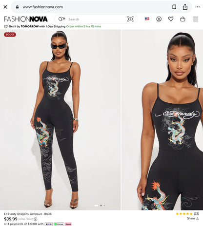 NWT - Y2K EdHardy One Piece - women's medium
