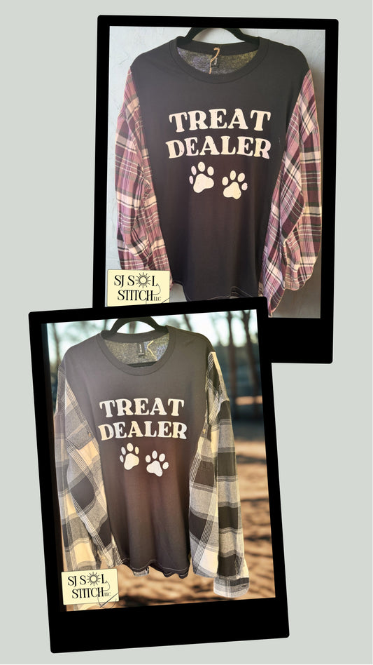Treat Dealer Upcycled Flannel Tee — SJ Original (2 colors available)
