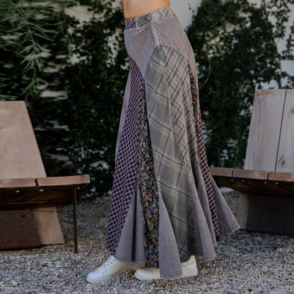 Boho Bias-Cut Prairie Maxi Skirt