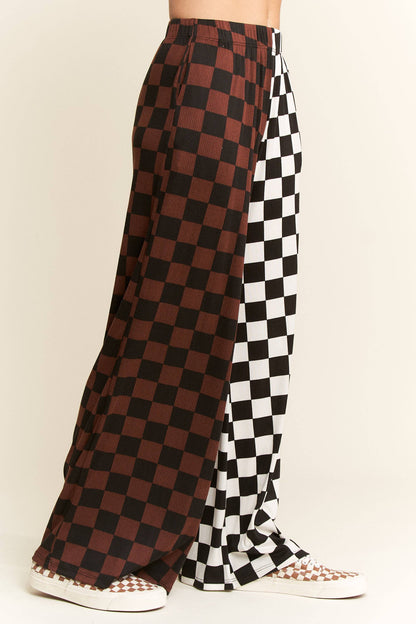 PLUS SIZE SPLIT DECISION CHECKERED PANTS