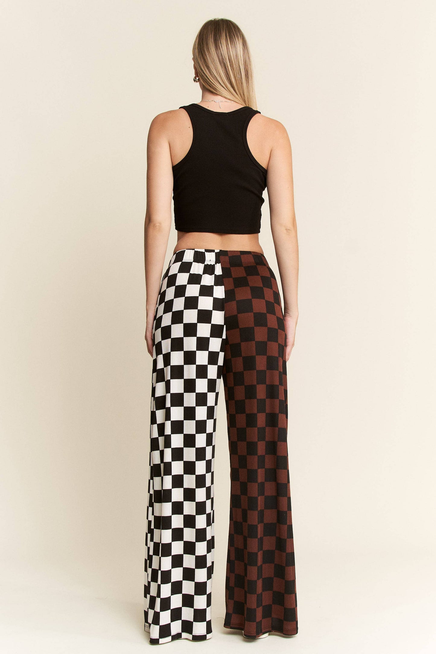 PLUS SIZE SPLIT DECISION CHECKERED PANTS
