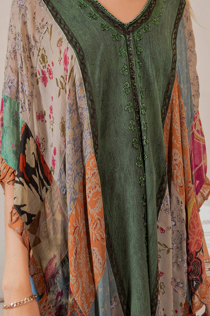 Natural Bohemian : Embroidered Colorblocked Shrug