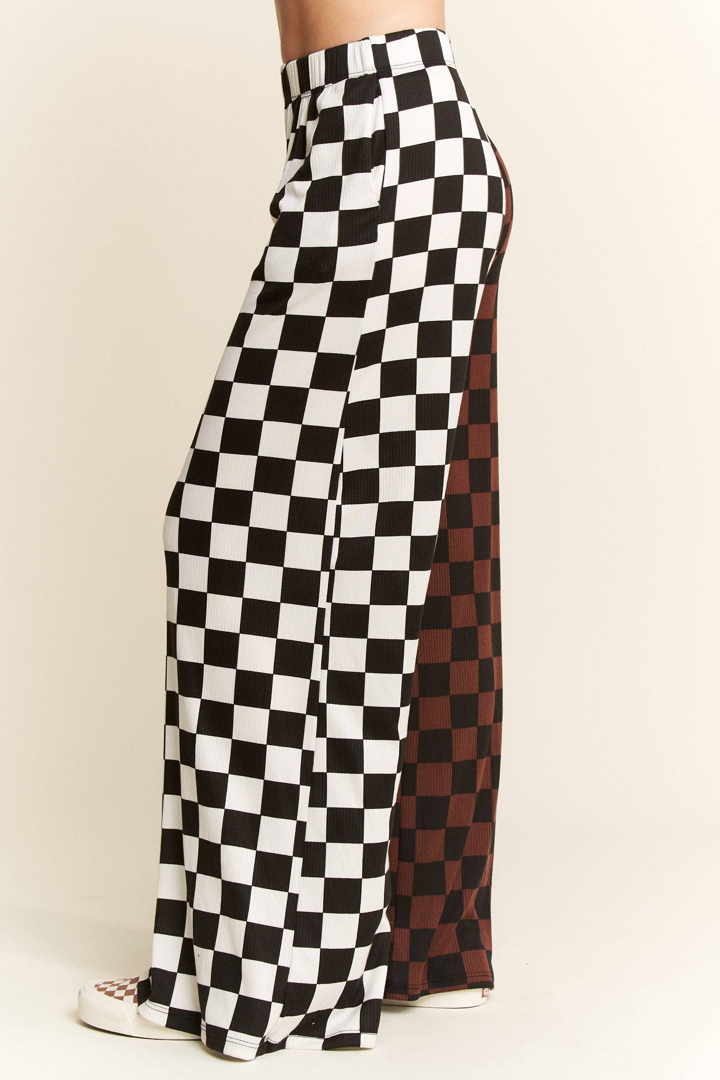 PLUS SIZE SPLIT DECISION CHECKERED PANTS