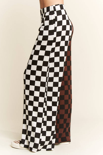 PLUS SIZE SPLIT DECISION CHECKERED PANTS