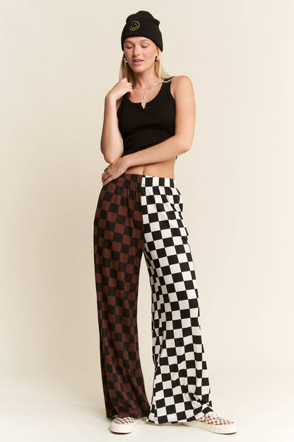 PLUS SIZE SPLIT DECISION CHECKERED PANTS