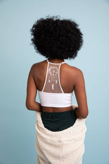 Tattoo Mesh Racerback Bralette - Multiple Colors