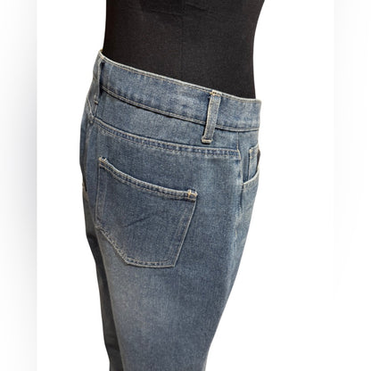 Button Up Blue Jean Capris