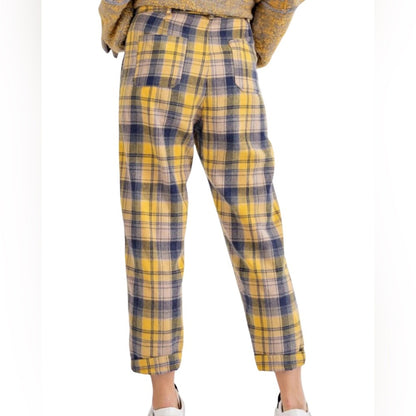 Plaid Yellow and Blue Pants