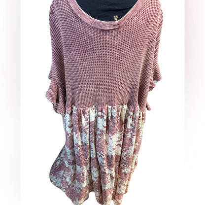 BUCKETLIST Custom Floral Knit Maxi Dress in Pink XL-3XL