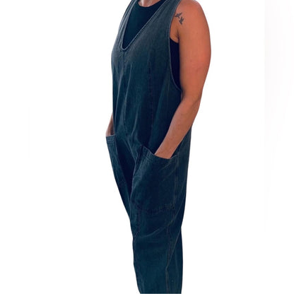 Bibi Black Denim Jumpsuit Women's Medium